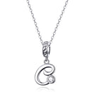 925 Sterling Silver Personalized Letter Pendant For Diy Bracelets & Necklaces Style - C