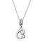 925 Sterling Silver Personalized Letter Pendant For Diy Bracelets & Necklaces Style - C