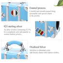 925 Sterling Silver Blue Beads For Bracelet