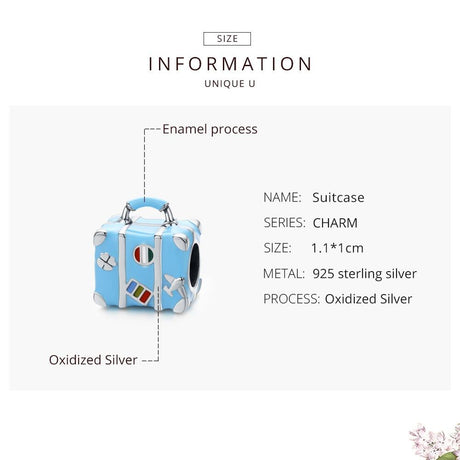 925 Sterling Silver Blue Beads For Bracelet