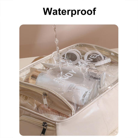 Beige Waterproof Beach Bag For Toiletries Cosmetics L For Swimming Travel - Black No Shoe Warehouse