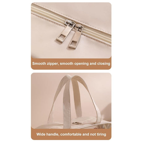 Beige Waterproof Beach Bag For Toiletries Cosmetics L For Swimming Travel - Black No Shoe Warehouse