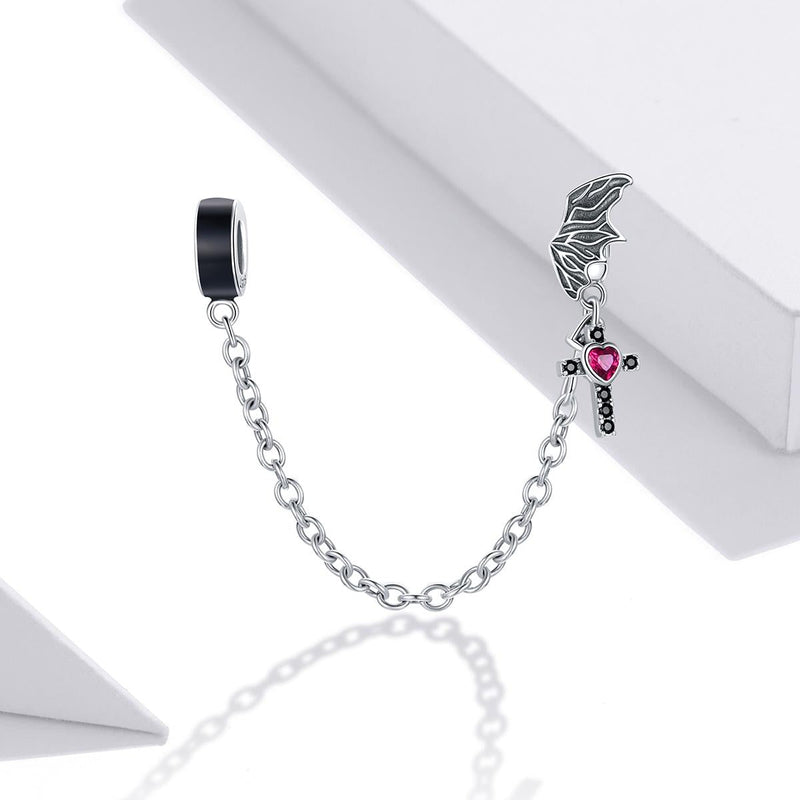925 Sterling Silver Wing Cross Safety Chain For Diy Bracelets & Necklaces