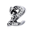 925 Sterling Silver Relief Number Series 0 9 Beads For Diy Bracelets And Necklaces Style - 2