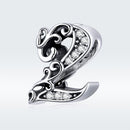 925 Sterling Silver Relief Number Series 0 9 Beads For Diy Bracelets And Necklaces Style - 2