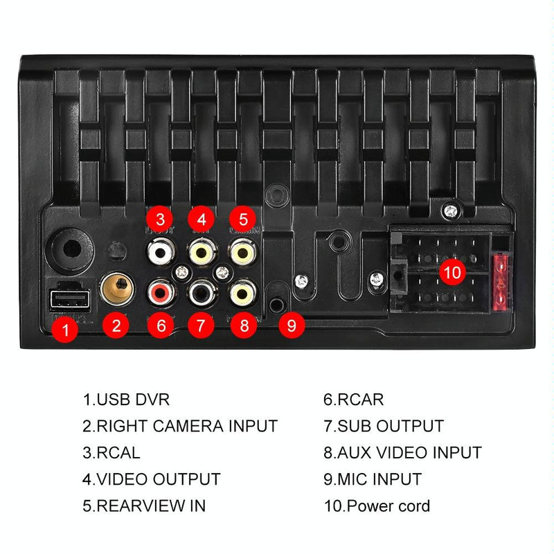 6.2 Inch Dual Spindle Hd Car Mp5 Player + 8 Light Camera