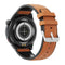 Smart Round Screen Watch With Bt Call And Health Tracking - Leather - Stainless Steel Black