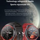 Smart Round Screen Watch With Bt Call And Health Tracking - Leather - Stainless Steel Black