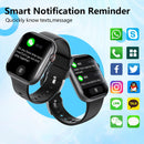 2.1 Inch Screen Smart Watch With Blood Sugar / Blood Oxygen Monitoring / Sos Alarm / 100+ Sports Modes - Black 3-Bead Steel - Black Gray