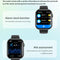2.1 Inch Screen Smart Watch With Blood Sugar / Blood Oxygen Monitoring / Sos Alarm / 100+ Sports Modes - Black 3-Bead Steel - Black Gray