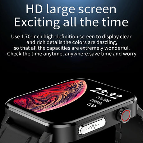 1.7 Inch Heart Rate Bluetooth Watch Red