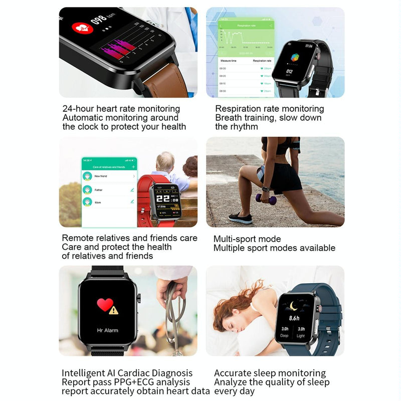1.7 Inch Heart Rate Bluetooth Watch Red