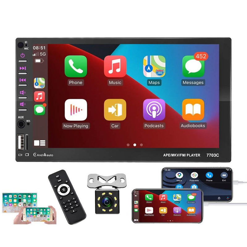 7 Inch Car Mp5 Player With Bluetooth & 8 Light Camera - Universal Fit