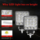11.2W 10 - 30V Dc 6000K 3 Inch 16 Leds Square Offroad Truck Car Driving Light Work Light Spotlight Fog Light