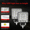 11.2W 10 - 30V Dc 6000K 3 Inch 16 Leds Square Offroad Truck Car Driving Light Work Light Spotlight Fog Light