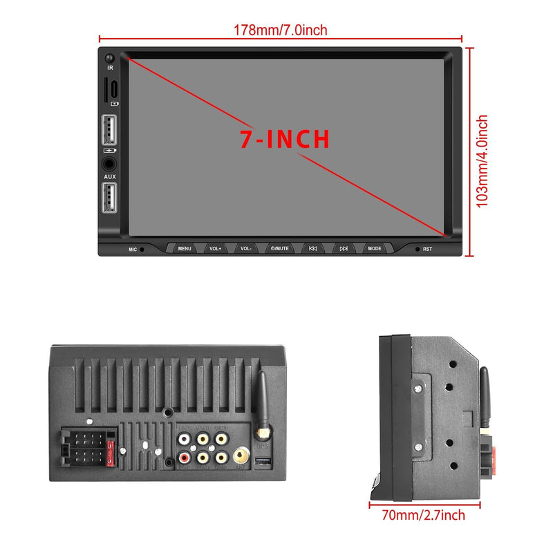 7 Inch Car Mp5 Player Carplay / Android Auto / Mirror Link / Bluetooth - Standard - With 12-Light Camera