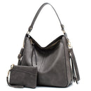 Adjustable Leather Tote Bag with Multi-compartments - Large Capacity