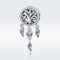 925 Sterling Silver Retro Hollow Dream Catcher Beaded Bracelet