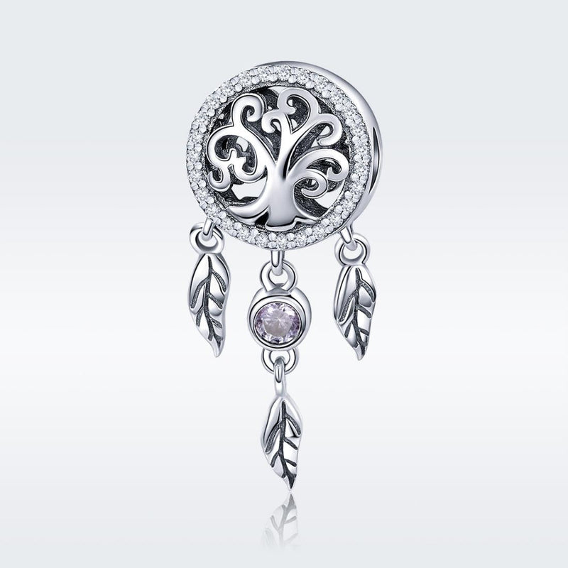 925 Sterling Silver Retro Hollow Dream Catcher Beaded Bracelet