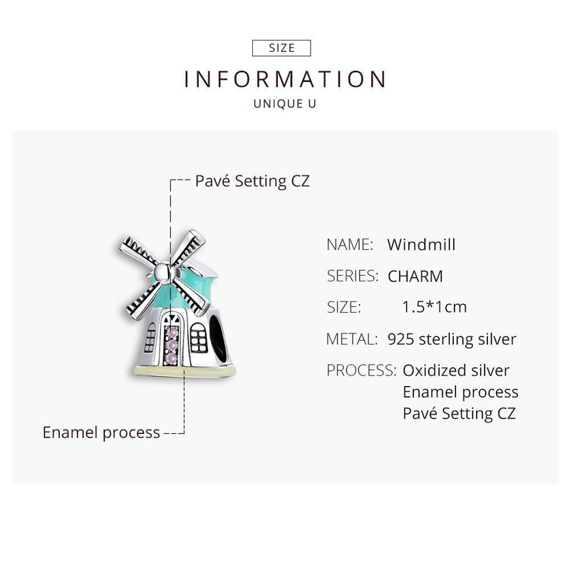 925 Sterling Silver Windmill Beads For Diy Bracelets & Necklaces