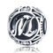 925 Sterling Silver 26 English Letter Beads For Diy Bracelets & Necklaces Style - M