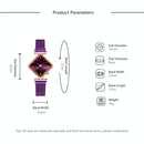 Red Diamond Dial Quartz Watch & Bracelet Set for Women