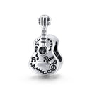 925 Sterling Silver Guitar Beads For Diy Bracelets & Necklaces