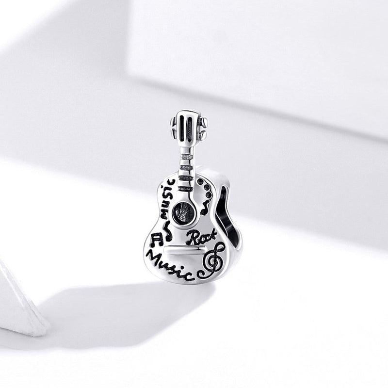 925 Sterling Silver Guitar Beads For Diy Bracelets & Necklaces