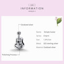 925 Sterling Silver Guitar Beads For Diy Bracelets & Necklaces
