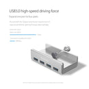 Aluminum 4-Port Usb 3.0 Clip Hub With 1M Cable - Pc1123
