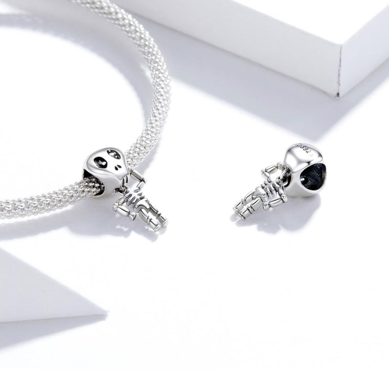 925 Sterling Silver Skull Beads For Diy Bracelets & Necklaces