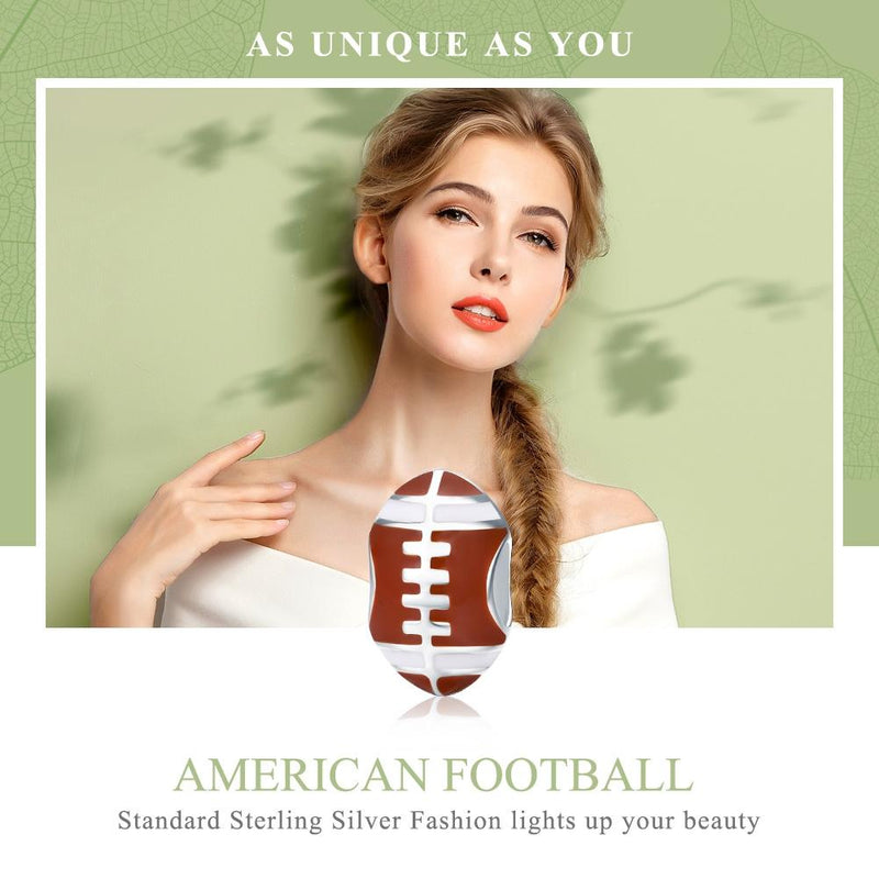 925 Sterling Silver Diy Rugby Ball Charms