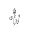 925 Sterling Silver Personalized Letter Pendant For Diy Bracelets & Necklaces Style - W