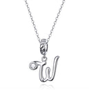 925 Sterling Silver Personalized Letter Pendant For Diy Bracelets & Necklaces Style - W
