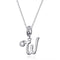 925 Sterling Silver Personalized Letter Pendant For Diy Bracelets & Necklaces Style - W
