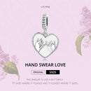 925 Sterling Silver Hand In Hand Heart Pendant For Diy Bracelets & Necklaces