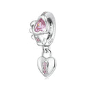 925 Sterling Silver Heart Lock Pendant For Diy Bracelets & Necklaces