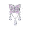 925 Sterling Silver Purple Butterfly Necklace Pendant For Diy Bracelets