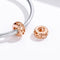 925 Sterling Silver Rose Gold Hollow Beads For Diy Bracelets