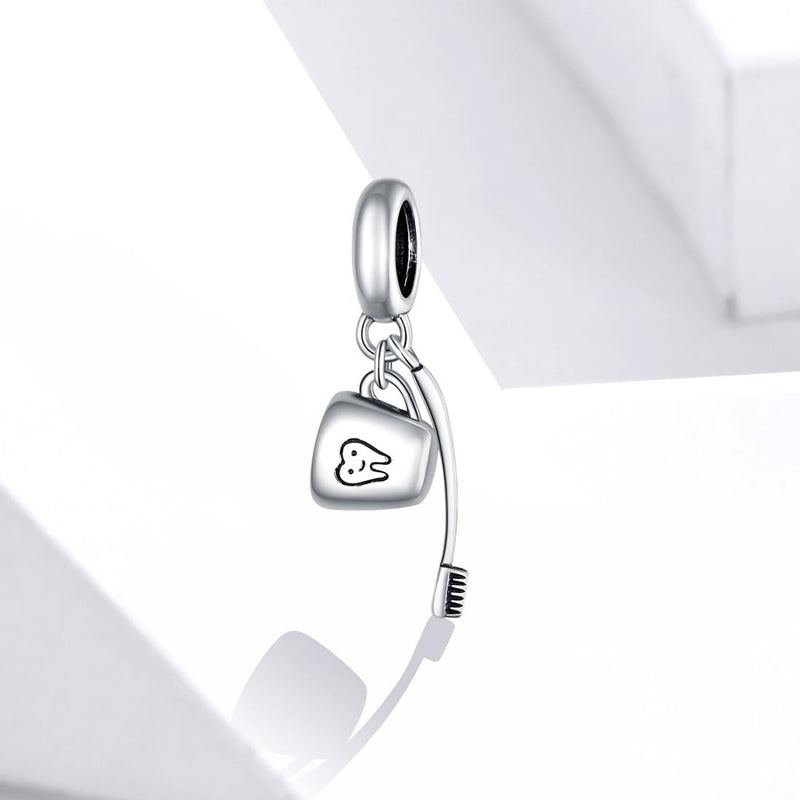 925 Sterling Silver Diy Toothbrush Cup Pendant