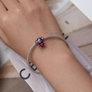 925 Sterling Silver Bear Beads Love Bracelet Black Gold Plated