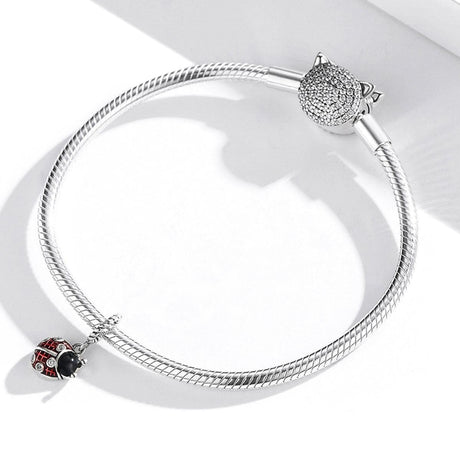 925 Sterling Silver Ladybug Pendant For Bracelets & Necklaces