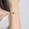 925 Sterling Silver Green Beaded Bracelet / Necklace Set
