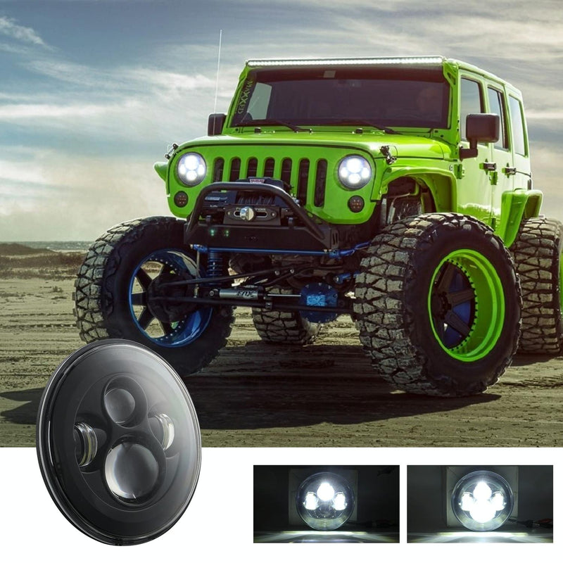 7 Inch H4 / H13 Dc 9V - 30V 4000Lm 6000K 40W 7 Inch Car Round Shape Led Headlight Lamps For Jeep Wrangler
