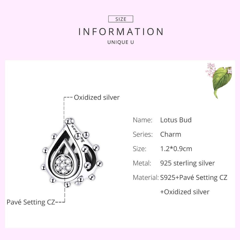 925 Sterling Silver Lotus Bud Beads For Diy Bracelets & Necklaces