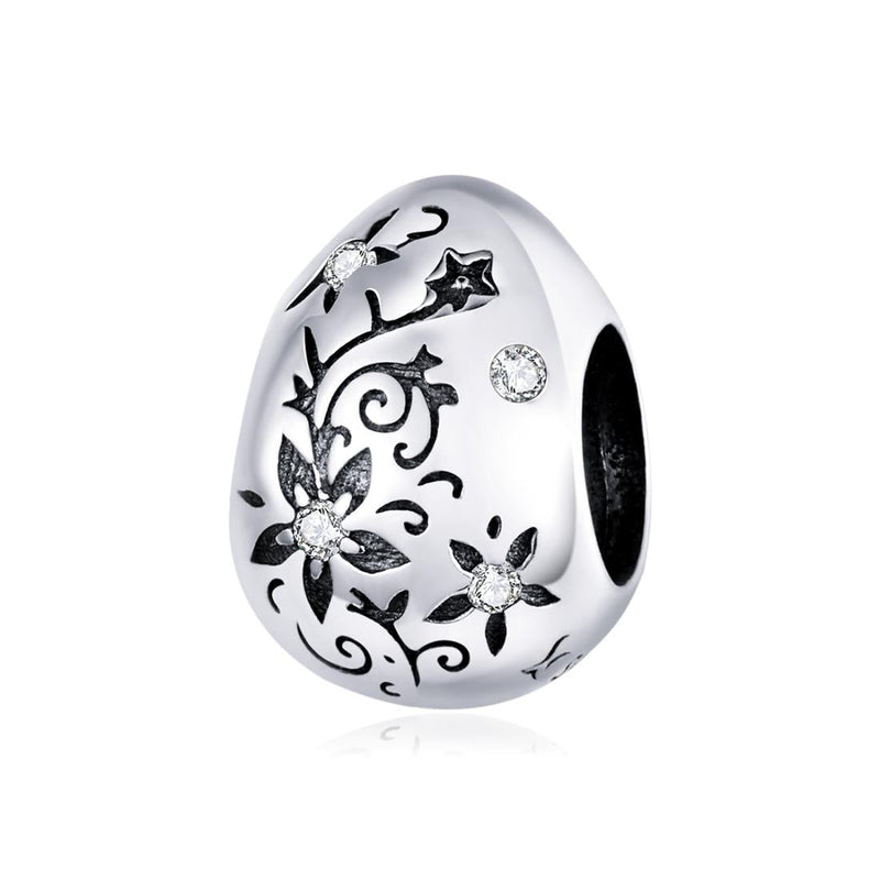 925 Sterling Silver Retro Easter Egg Diy Bracelet Beads