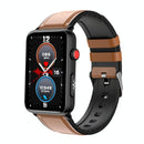 Bluetooth Smart Watch With Ecg Temperature And Heart Rate - Black Leather