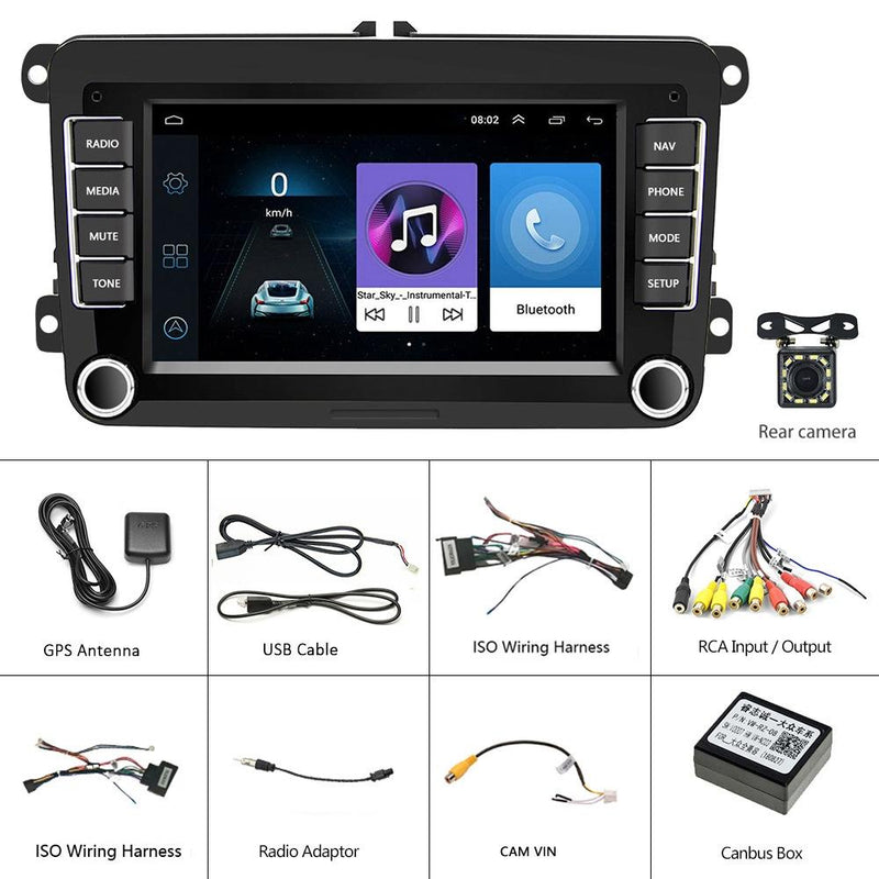 7 Inch Android Car Navigation Player For Volkswagen With Wireless Carplay - 1 + 16G - 12Lights Camera