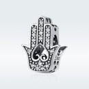 925 Sterling Silver Hand Of Fatima Beads For Diy Bracelets