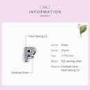 925 Sterling Silver Ruble Bead Pendant For Diy Bracelets & Necklaces